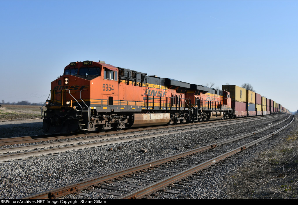 BNSF 6594 Heads a stack west.